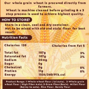 100 % Organic Wheat Flour (Chakki Ata) 5KG